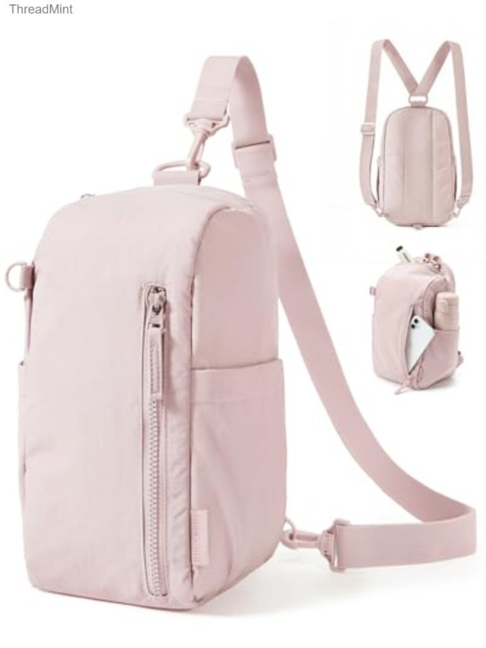 Puffer Sling Bag Crossbody Fanny Pack with 6 Pockets Nylon